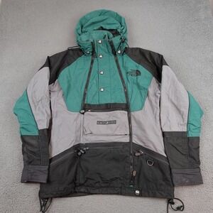 Vintage North Face Steep Tech Jacket Mens Medium Green Gray Ski Hooded